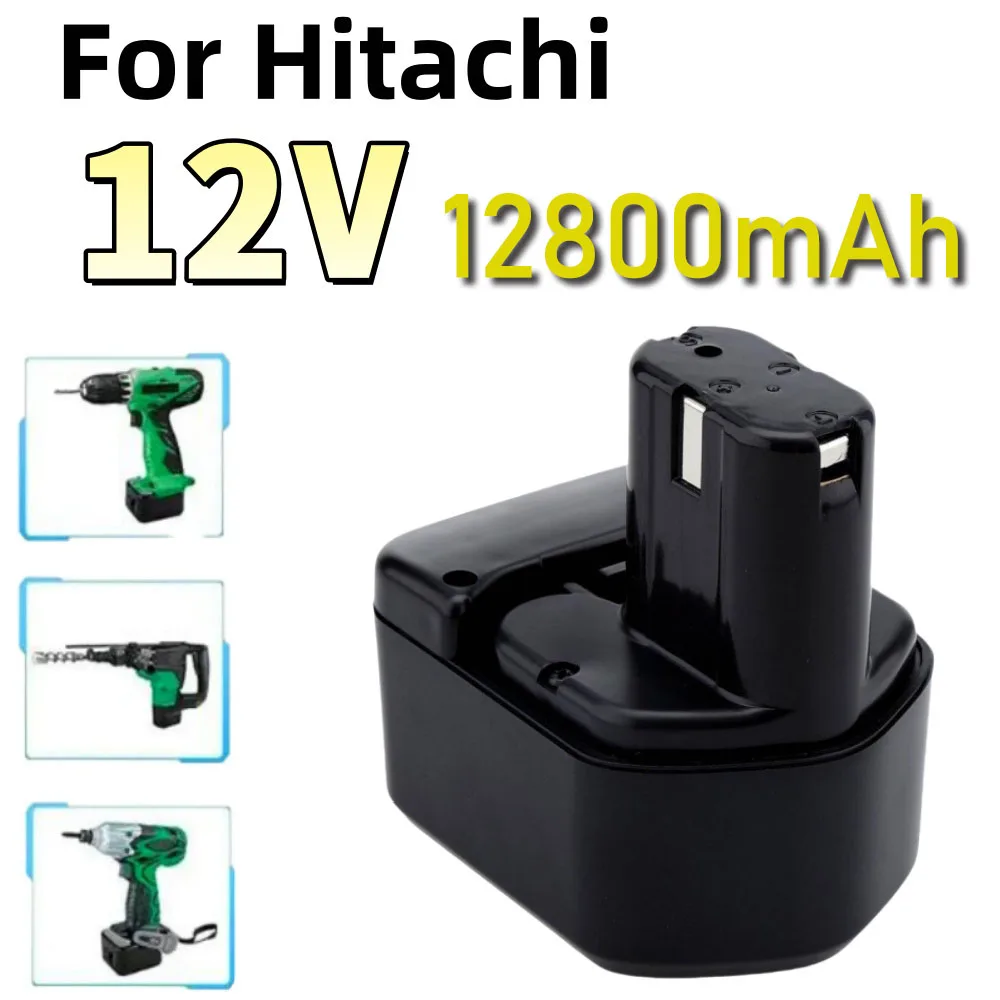 For Hitachi 12V 12800mAh Rechargeble Battery,  Compatible EB1214S EB1220BL EB1212S WR12DMR CD4D DH15DV C5D, DS12