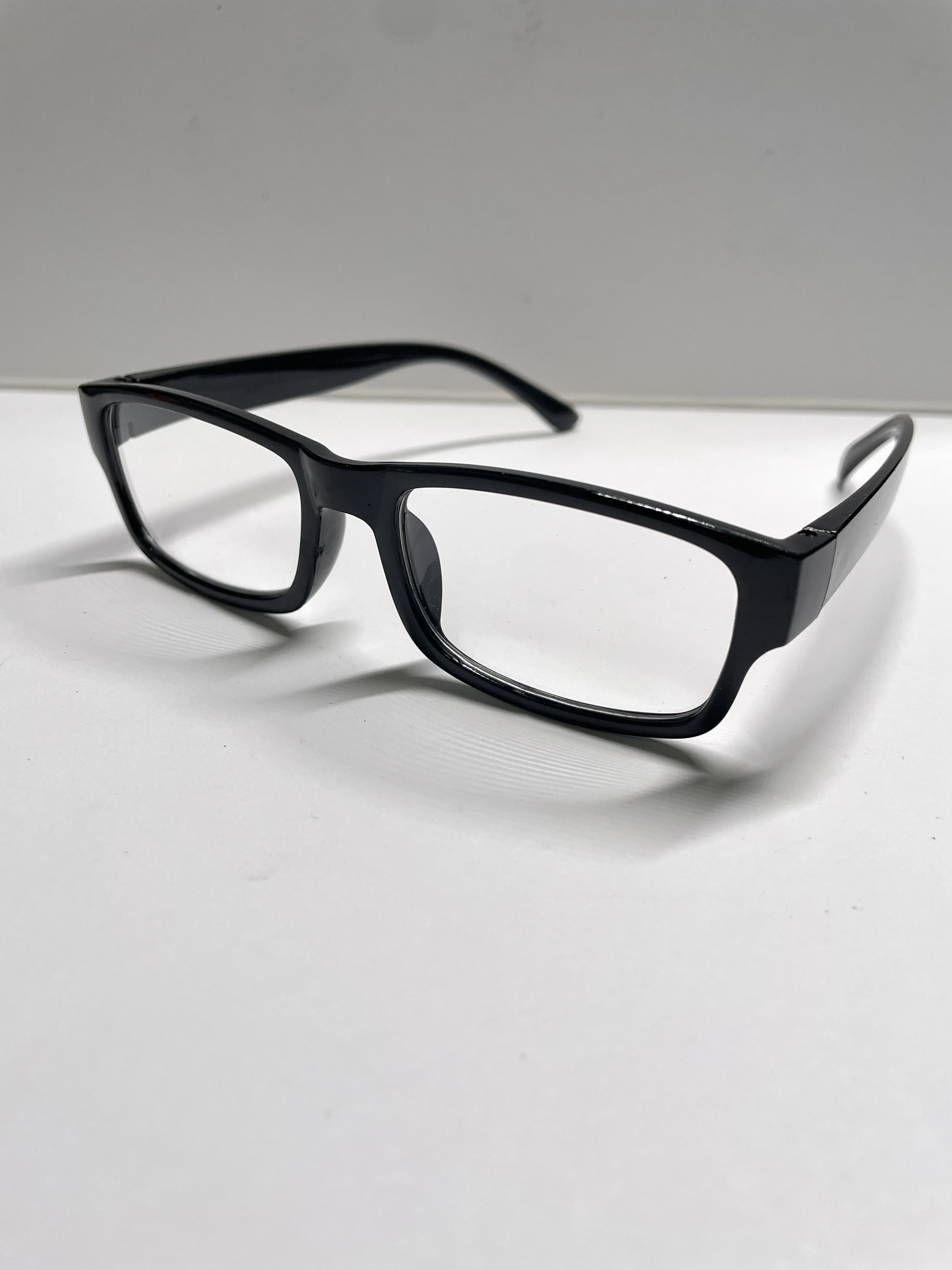 Auto Focus Reading Glasses Black Frame Clear Lens Rectangular PC Material Unisex Men Women for Indoor Home Use