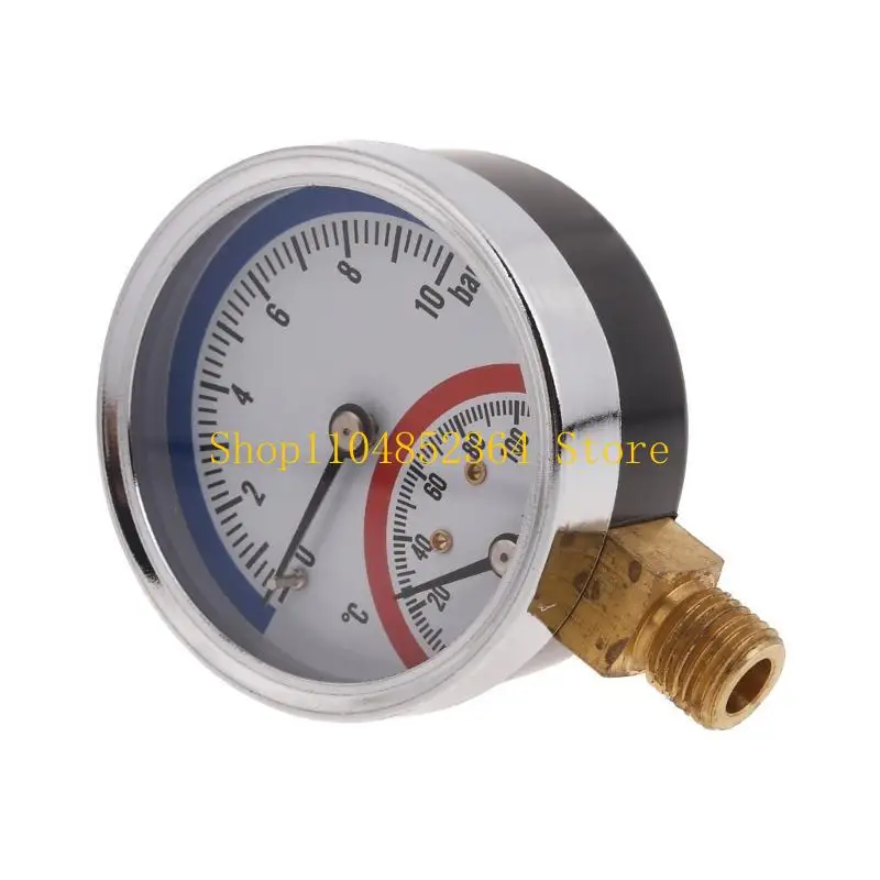 مقياس ضغط درجة الحرارة 652F مقياس الضغط المملوء بالسائل للتدفئة الأرضية #1