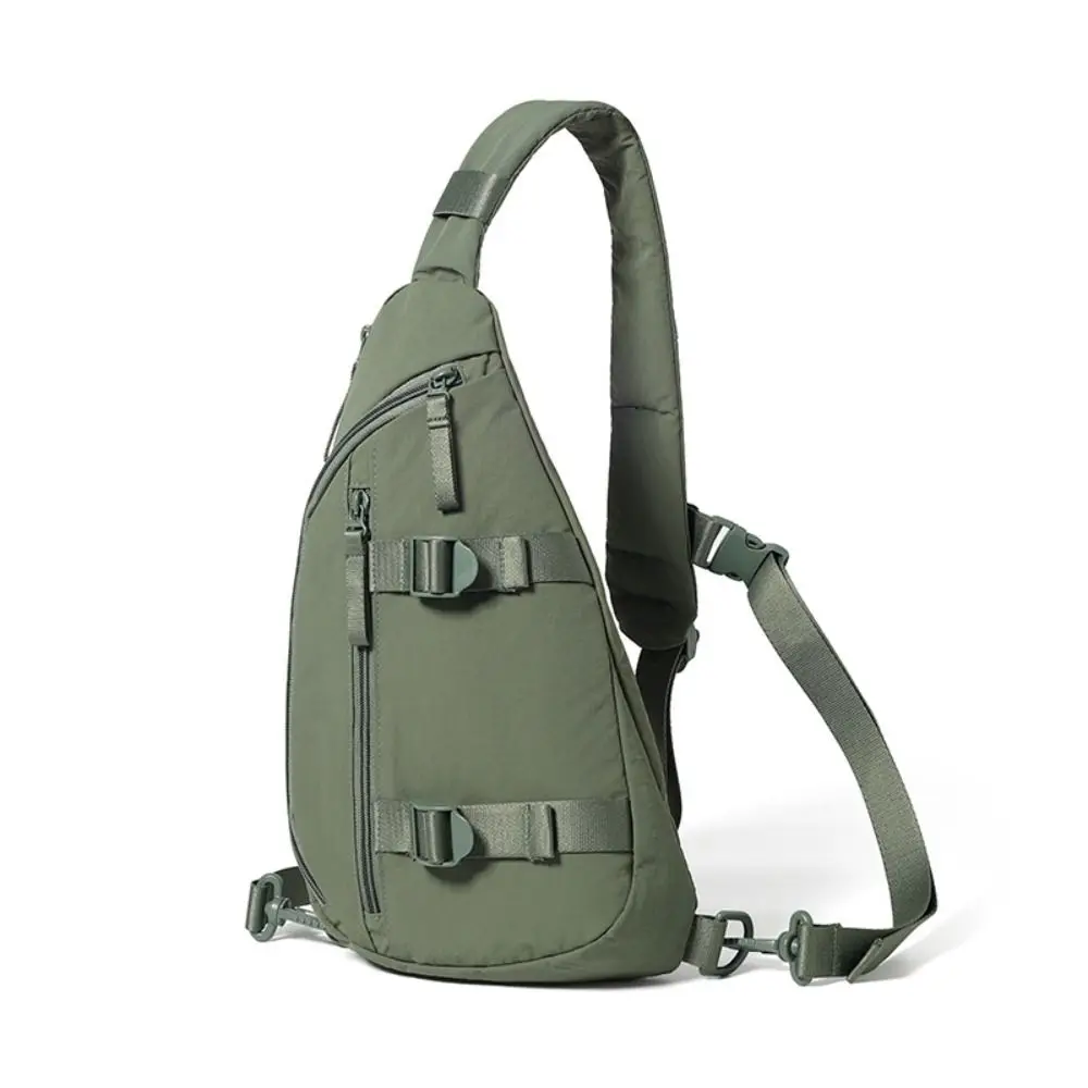 Lightweight Chest Bag Large Capacity Multiple Compartments Sport Sling Bag Waterproof Nylon Washed Nylon Travel Shoulder Bag