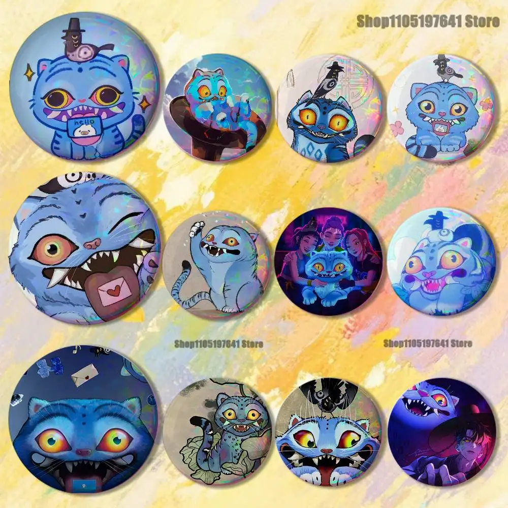 

Tiger KPops Of D-Demon H-Hunters Badges Button Round Creative Pin Brooch Badge Bag Decor Accessories Fans Collect Friends Gifts