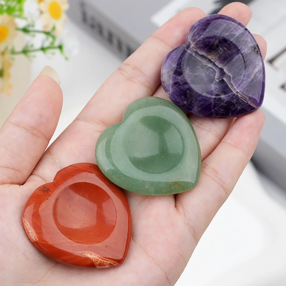 

Natural Crystal Big Heart Thumb Worry Stone Agate Healing Crystals Hand Carved Gemstone for Yoga Meditation Pocket Palm Stones