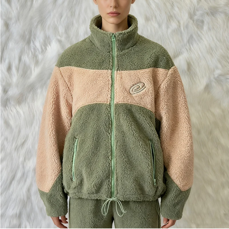 

Gothic retro ins Harajuku color blocked autumn and winter zipper cardigan sweatshirt street punk fashion trend jacket Y2k clothi