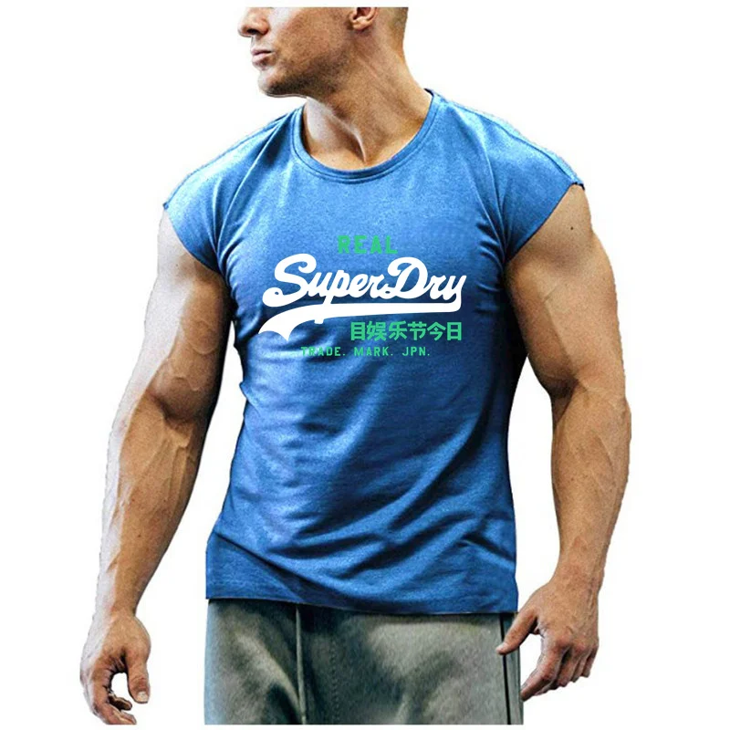 Gym T Shirt Sleeveless Sports Fitness Oversize T-shirt Men Training Exercise T-shirt Gym Crossfit Tees Gym T-shirts Man