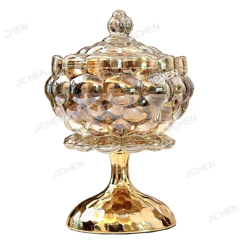 جرة تخزين زجاجية مع غطاء علب الشاي والقهوة وجبة خفيفة برطمانات الحلوى قاعدة معدنية بسيطة المنزل المطبخ حاويات تخزين المواد الغذائية أدوات المطبخ