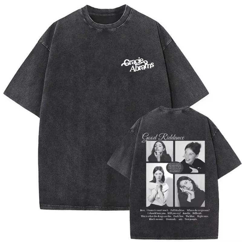 Customization Washed Vintage Gracie Abrams The Secret Of Us Risk Graphic T Shirt Men Women Fashion Oversized Streetwear Unisex C