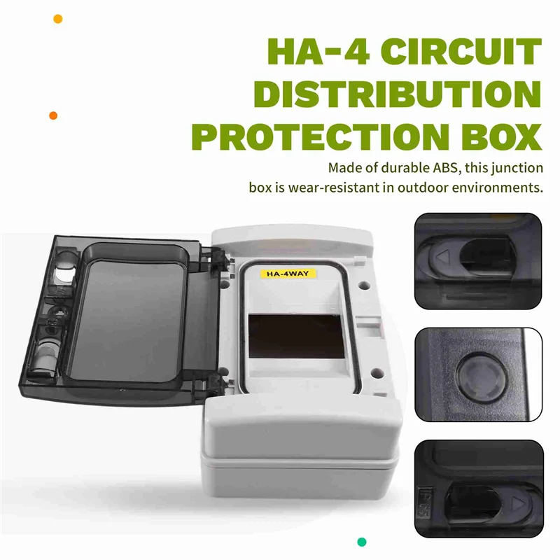 -A90P IP65 Waterproof HA Series 4WAY PC Junction Box For Outdoor Circuit Breaker Systems