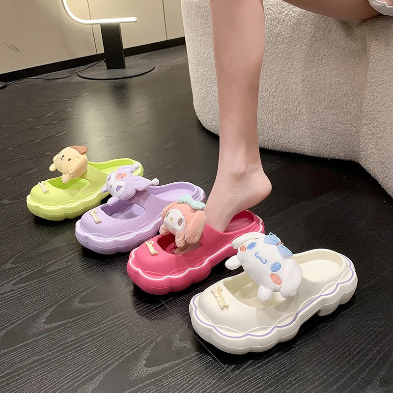 

Sanrio Summer Cute Cartoon Soft-Soled Hollow Outer Wear Non-Slip Breathable Slippers For Women