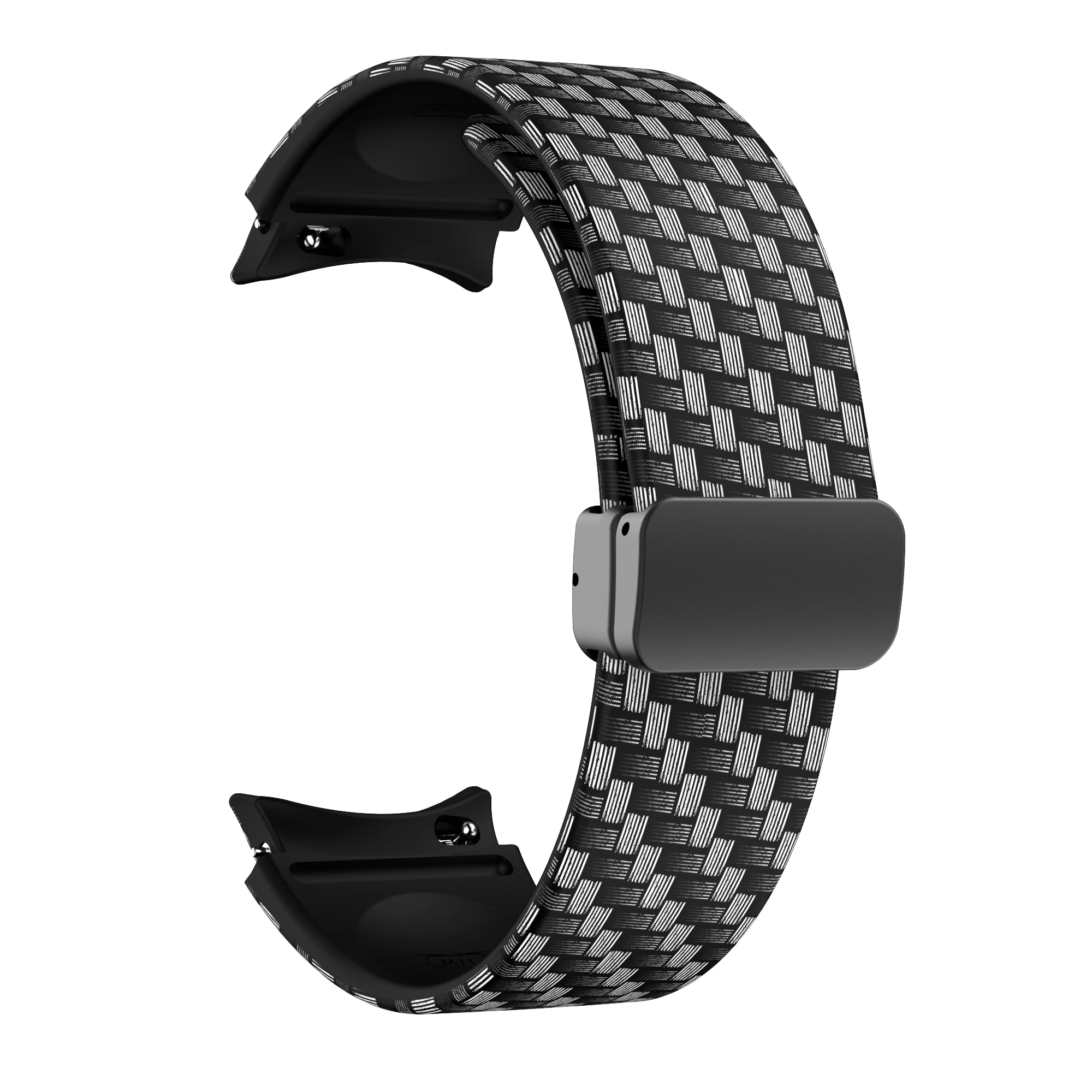 Padrão de fibra de carbono silicone cinta fivela magnética relógio banda para samsung galaxy watch5 pro relógio 4 clássico watch3 41mm