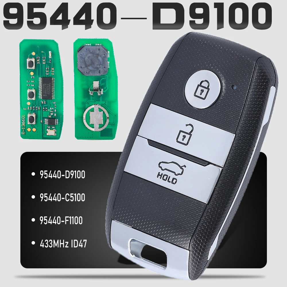 

KEYECU 95440-D9100 / 95440-C5100 / 95440-F1100 433MHz ID47 Keyless Go Smart Remote Key Fob for KIA Sportage Sorento 2015-2019