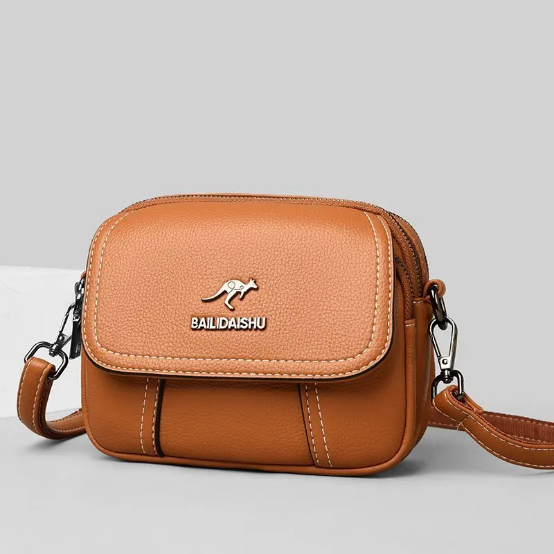 Bolsa de couro macio para mulheres, bolsas crossbody femininas, bolsas de ombro para meninas, Sac A Main, marca famosa, alta qualidade, tendência da moda