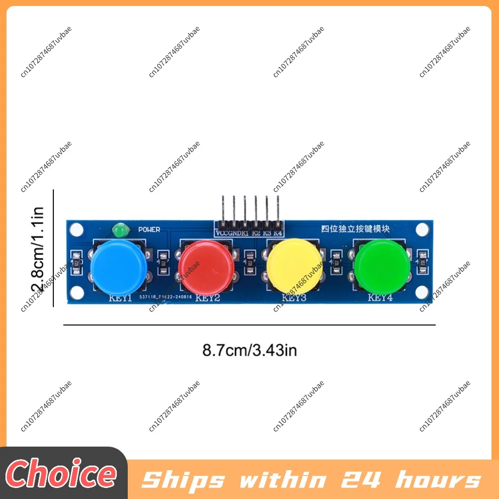 4 Independent Buttons Keyboard Module with Hat & LED Indicator Keypad Module for Arduino ARM for Raspberry Pi - view 6