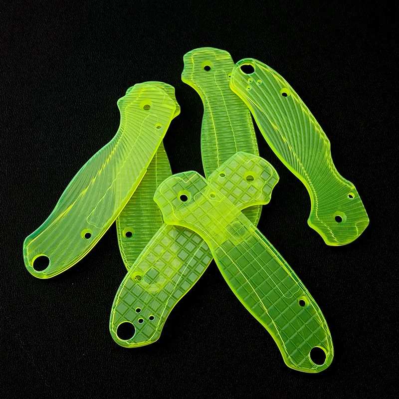 Op Maat Gemaakte 3 Patronen Transparant Mes Acryl Handvat Schalen Voor Originele Spyderco C223 Para3 Paramilitary3 Messen Diy Onderdelen