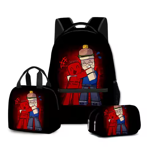 3pcs/set 3D Game Roblox Forsaken Gubby Primary and Secondary School Students Schoolbag Backpack Lunch Bag Pencil Bag School Bag