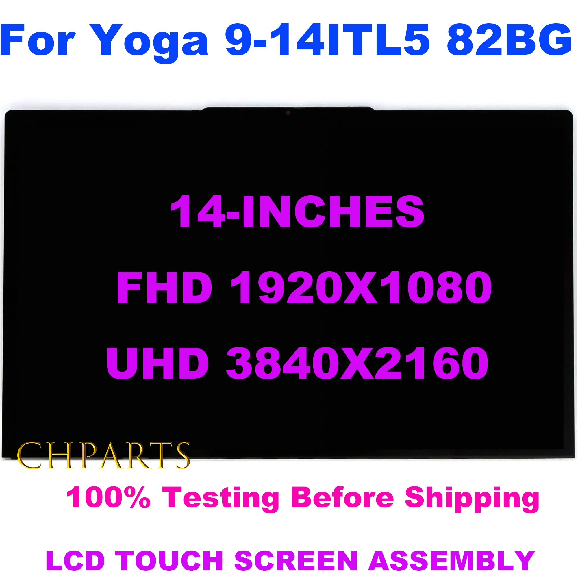 Imagem -03 - Fhd 1080p Uhd 4k para Lenovo Yoga 9i 14itl5 82bg Portátil Display Lcd Substituição Montagem da Tela de Toque com Quadro 5d10s39665 14