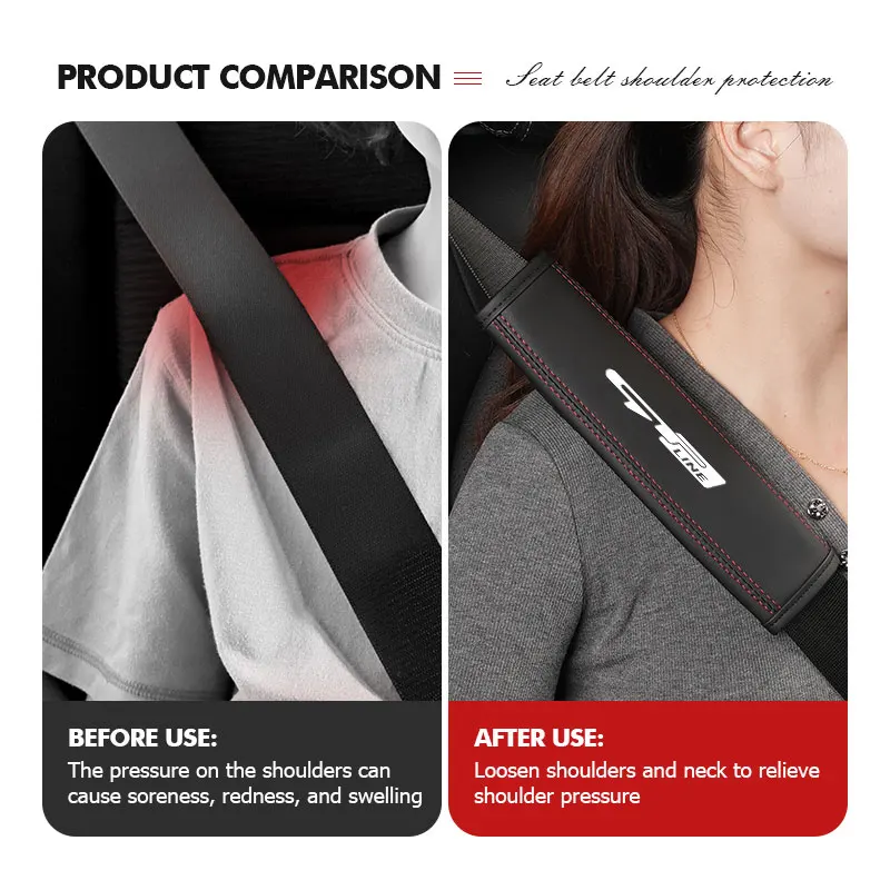 Leather Car Seat Belt Shoulder Protector Padding Accessories For KIA gt gtline Xline ceed Forte RIO STINGER Seltos K3 K4 - view 5