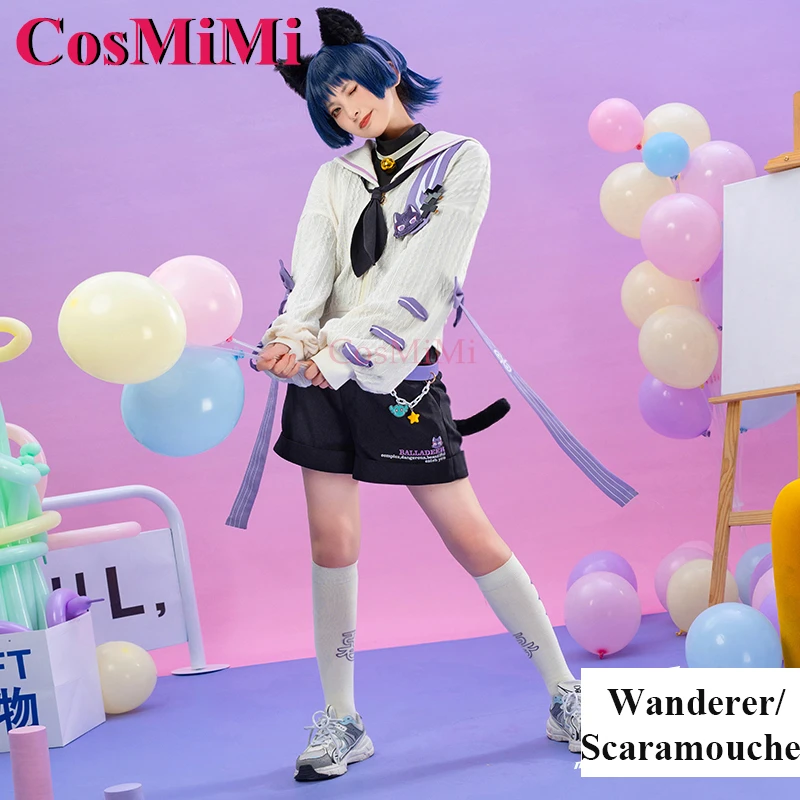 CosMiMi Game Genshin Impact Wanderer/Scaramouche Cosplay Costume Catch You Sweet Nifty Lovely Daily Outfit Trendy Clothing S-XL