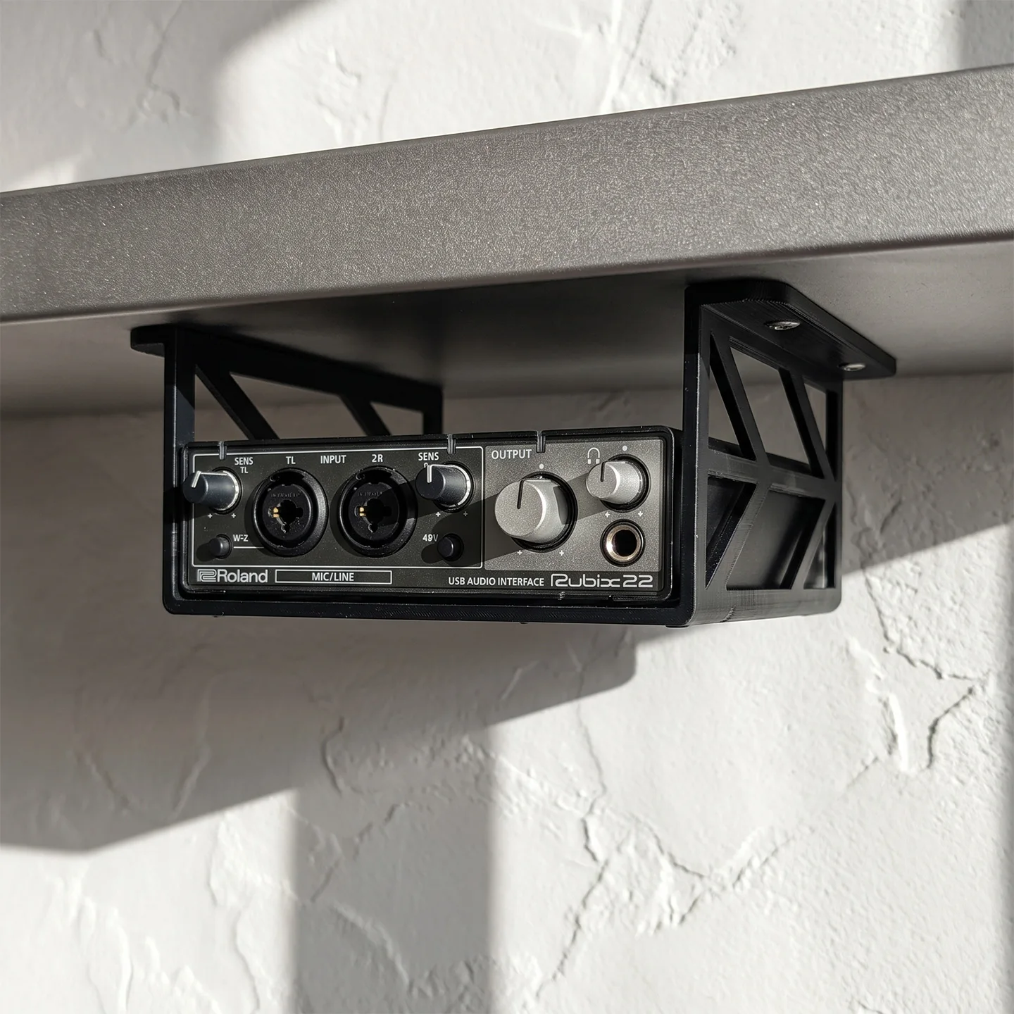 Under-desk mount accessory for Roland Rubix22