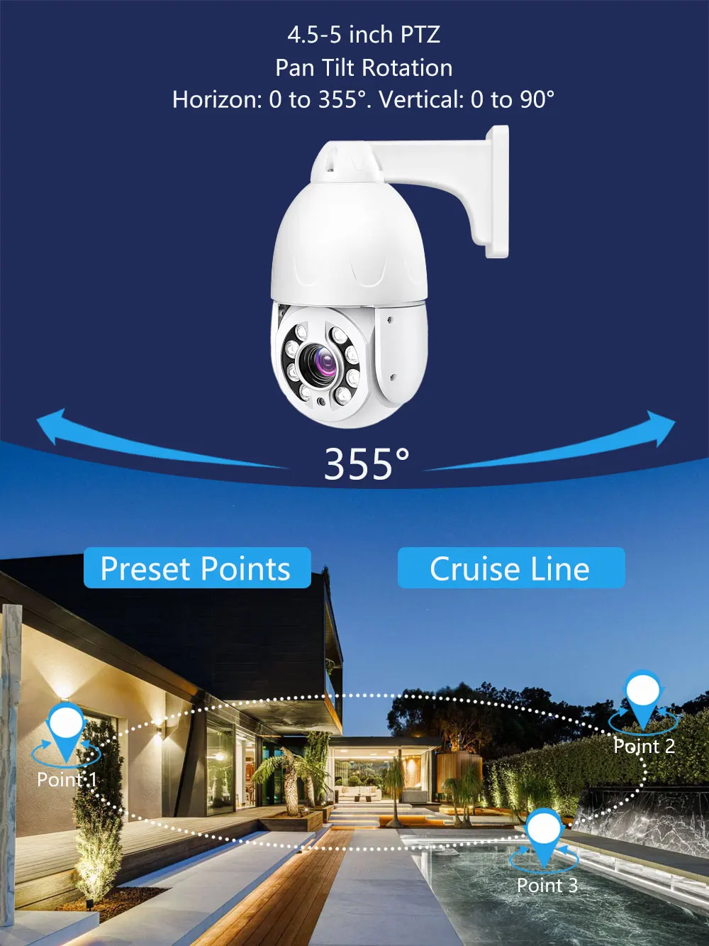 2Pcs 4K 8MP PTZ Speed Dome 30X Zoom Surveillance POE Камера Two Way Audio Color&IR Night Version 8CH POE NVR Kit Plug And Play