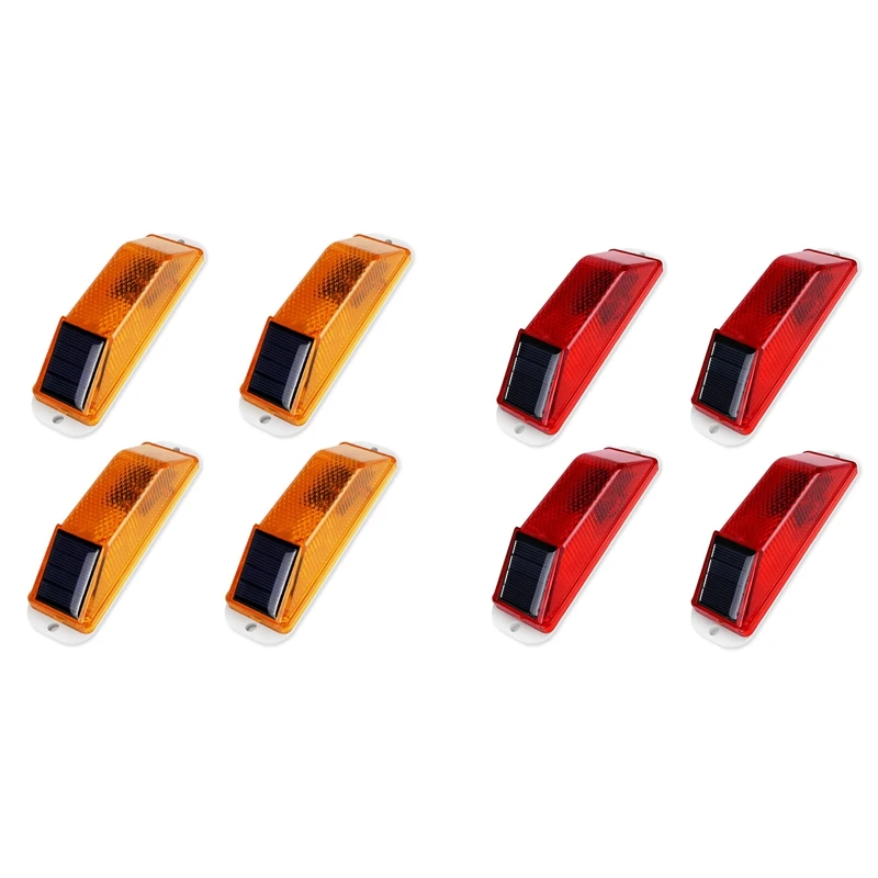 FFYY-ไฟเตือนพลังงานแสงอาทิตย์,Bright Solar Strobeโคมไฟฐานแม่เหล็ก,กันน้ําLED Beacon Safety Lightกลางแจ้ง 4 แพ็ค