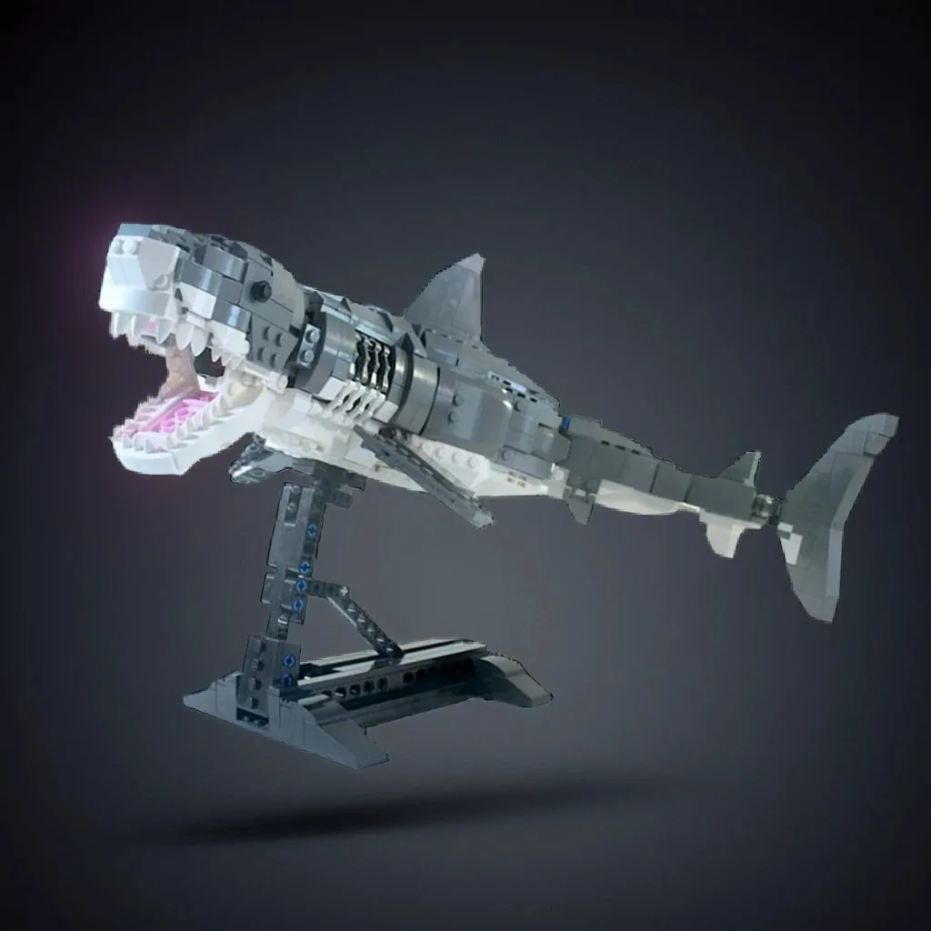 

727 шт. Великая белая акула MOC Ocean Predator (Шарк) Образовательное здание DIY Блоки Игрушки на день рождения Подарок