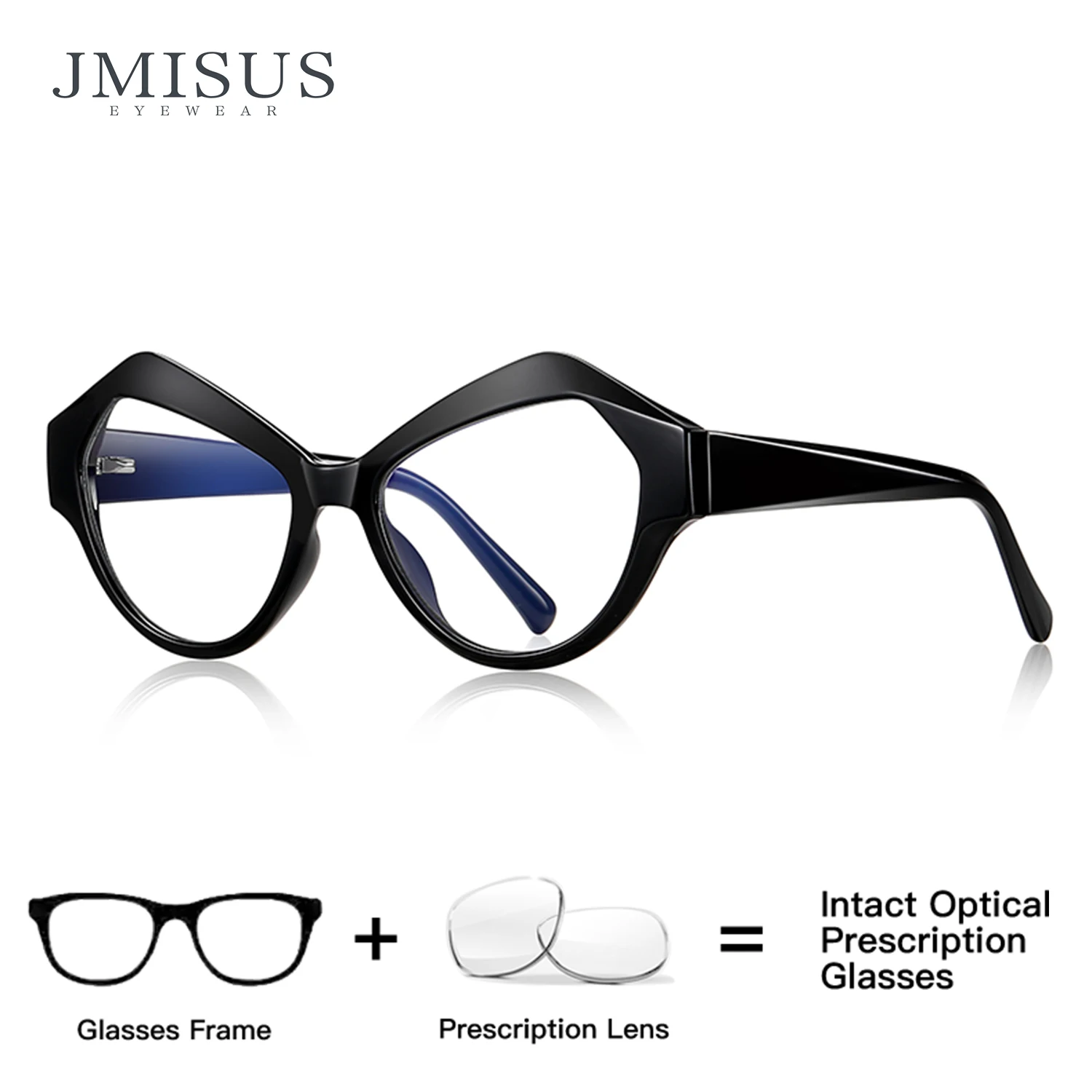 

JMISUS Italian Style Cat Eye Prescription Glasses For Women Handmade Acetate Progressive Photochromic Brown