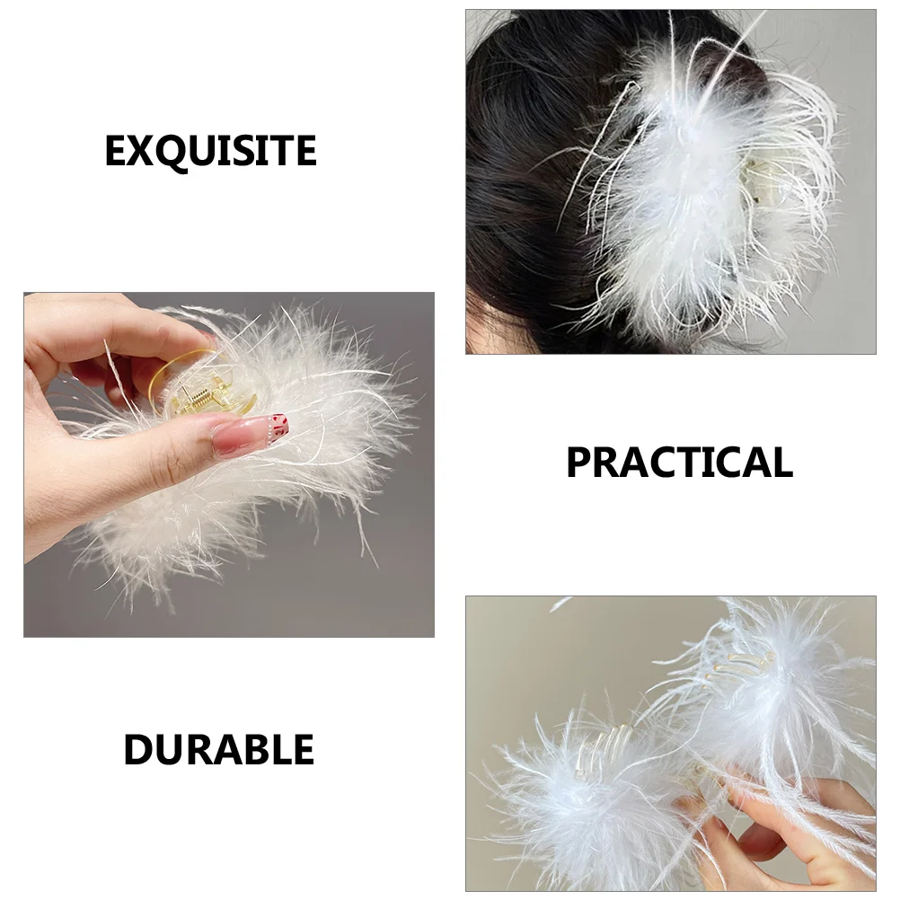 النعامة الأسود بلوم مخلب كليب المرأة أنيق بلوم مشبك شعر مقاطع دائم الزفاف عيد ميلاد اكسسوارات الفك