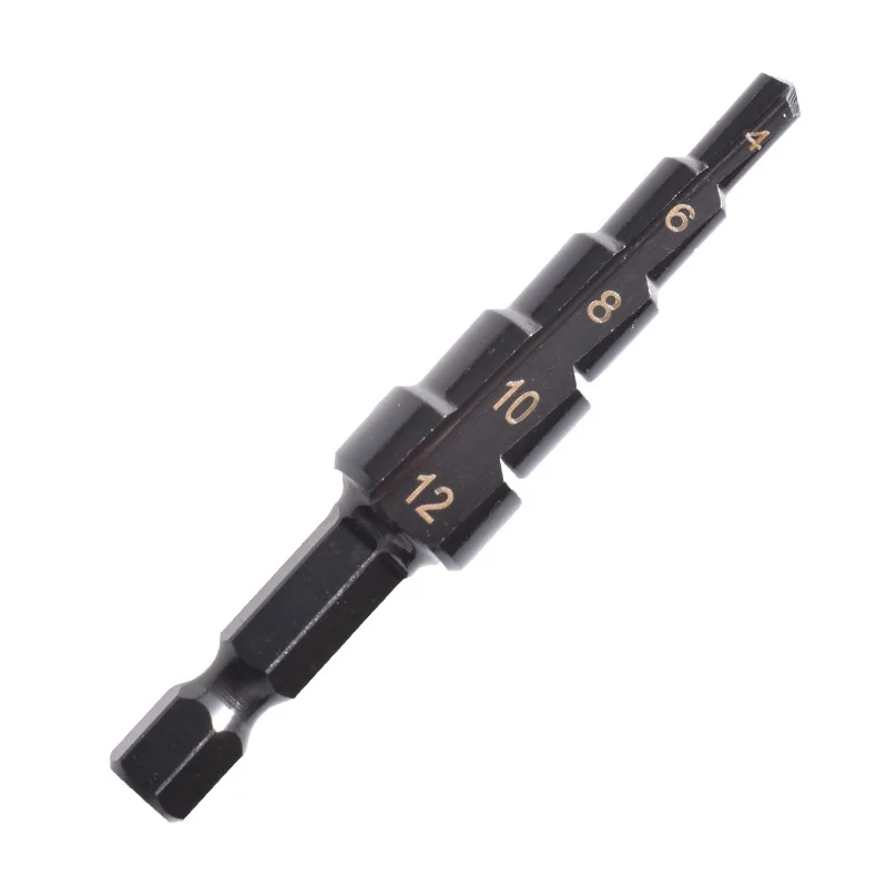 3Pcs 3-12mm 4-12mm 4-20mm HSS Straight Groove Step Drill Bit Nitriding Bit Wood Metal Hole Cutter Core Cone Drilling Tools Set