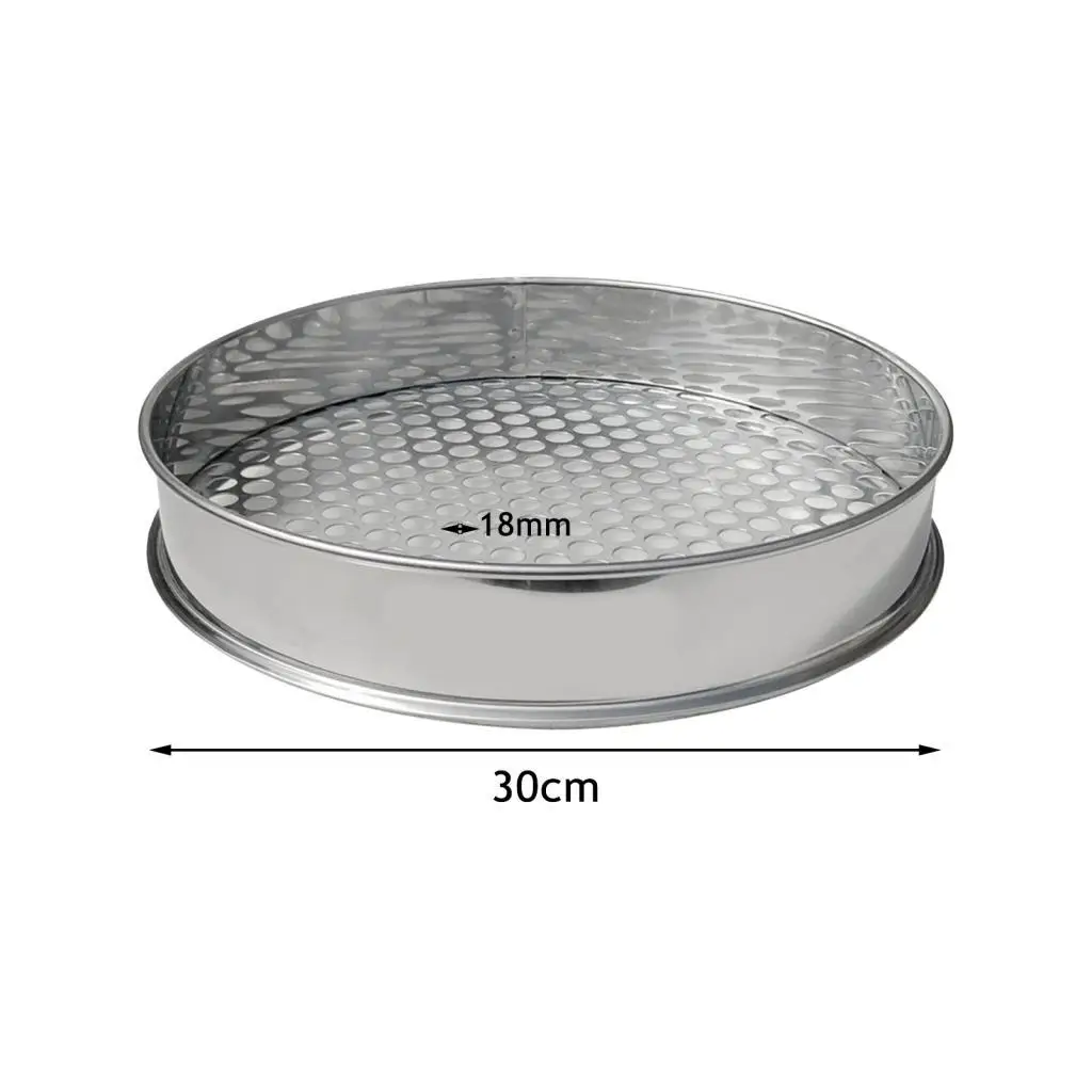 Garden Soil Sifter Stainless Steel Round Mesh Sieve Riddle Tool for Bonsai and Flower Pots