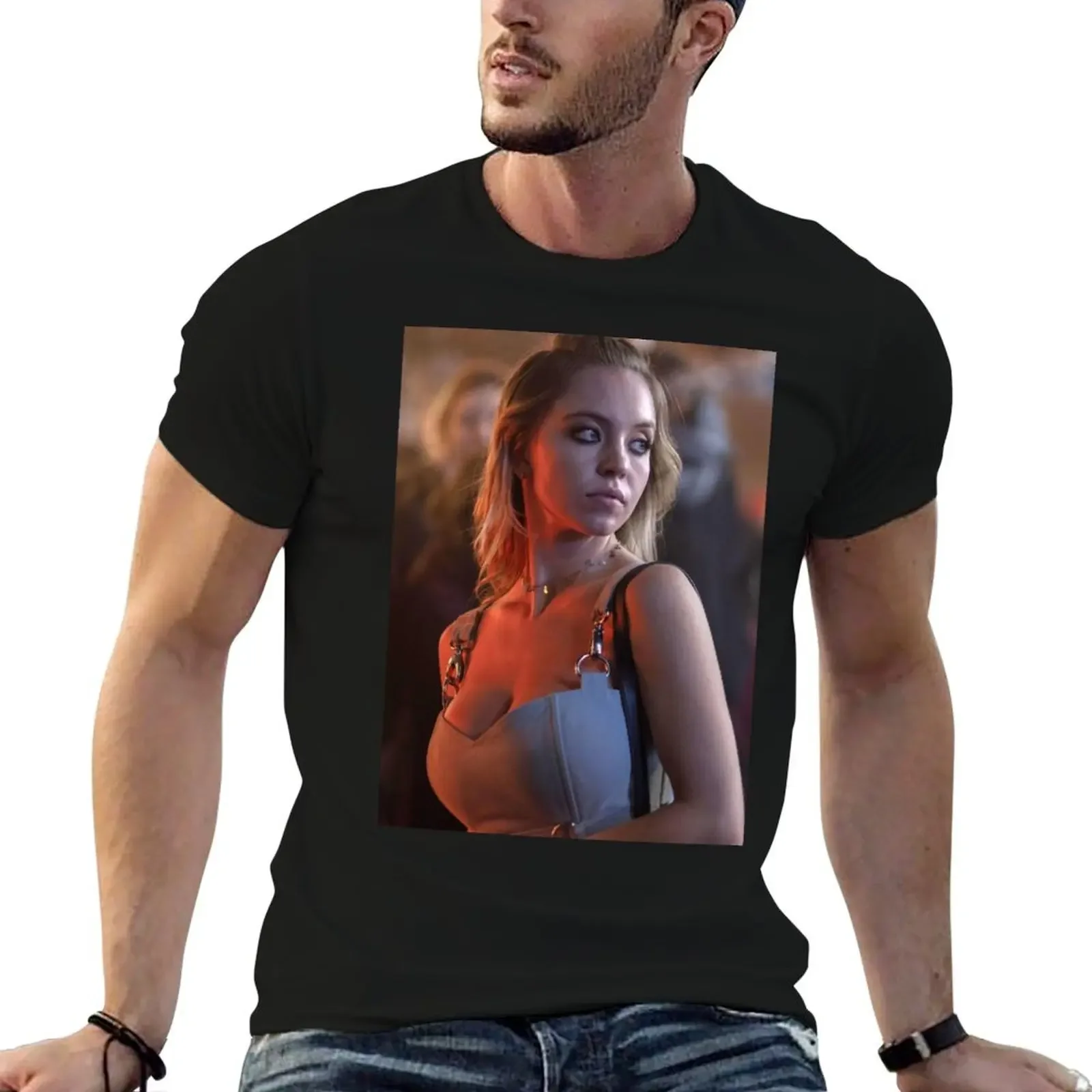 sydney sweeney T-Shirt cotton graphic tees Short sleeve tee men clothes