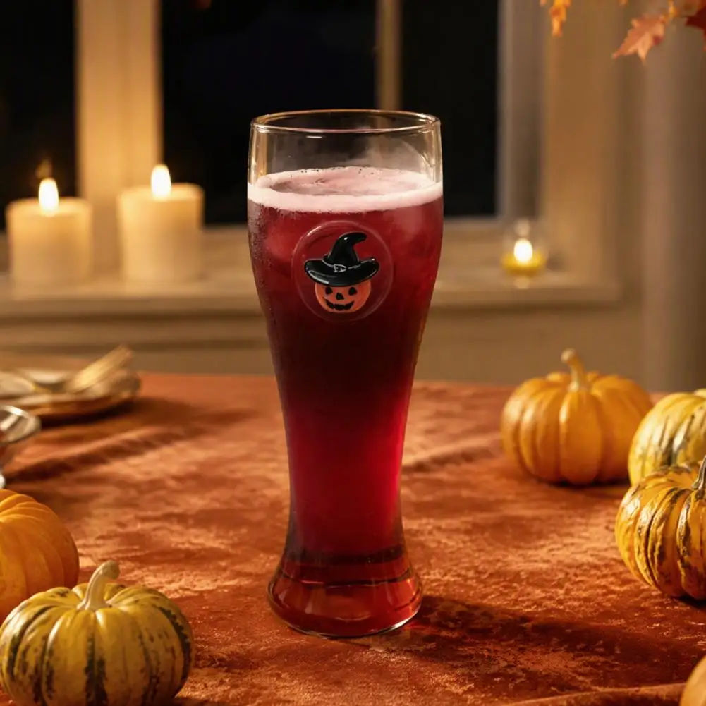 Cute Ghost Drinking Cup Halloween Ghost Wine Glass 400ml Halloween Beer Glass Set Spooky Pumpkin Ghost Black Cat Tall Glassware