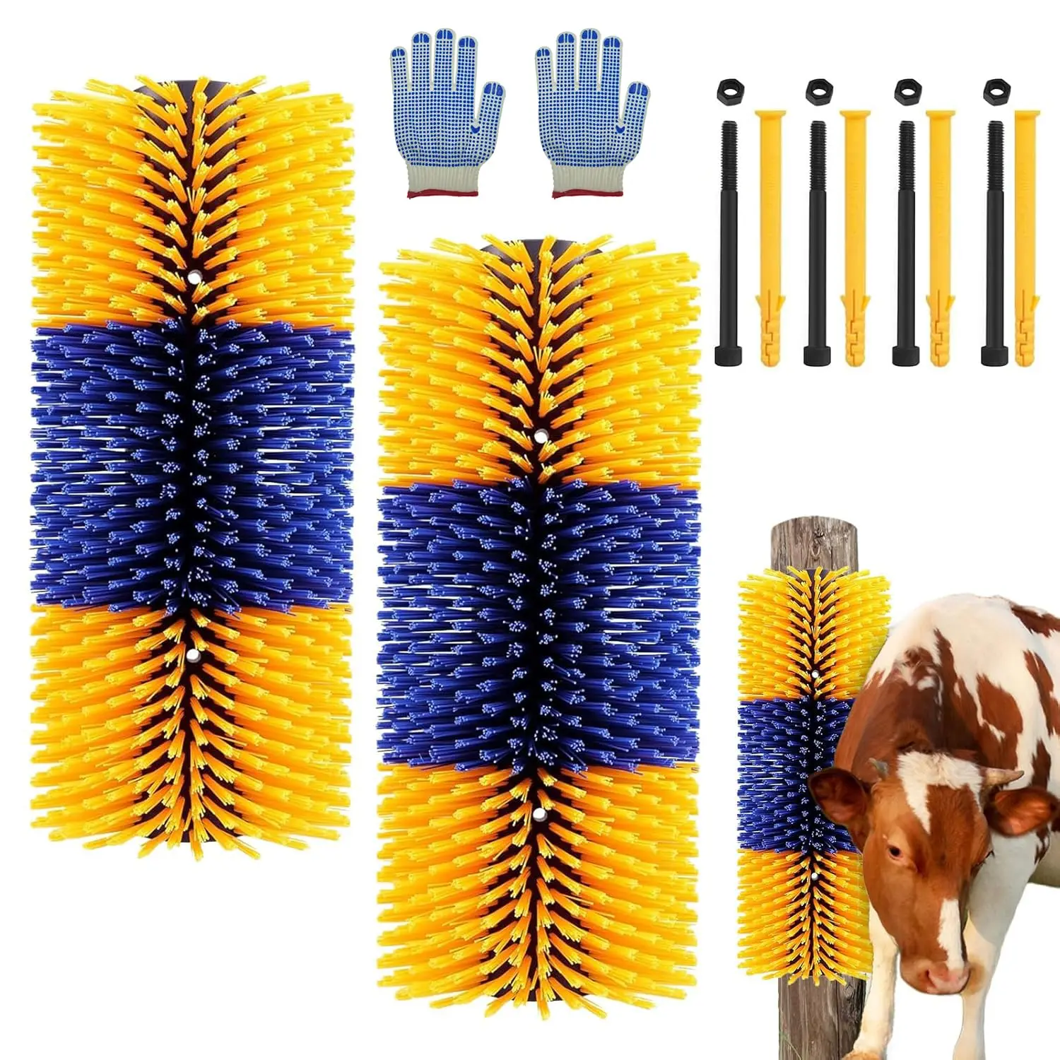 

2PCS Livestock Scratch Brushes, Horse Scratcher Full Massage Brush Kit, Relieve Itching on Back, for