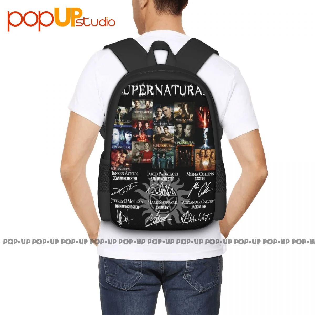 Supernatural 15 Years Of Anniversary Thank You For The Memories Backpack Large Capacity Bookbag School Sport Bag