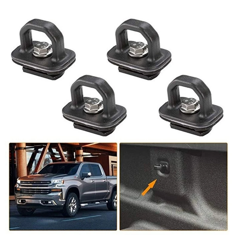 4 peças alumínio cama caminhão carga amarrar âncoras ganchos para captador fixação segura x37f