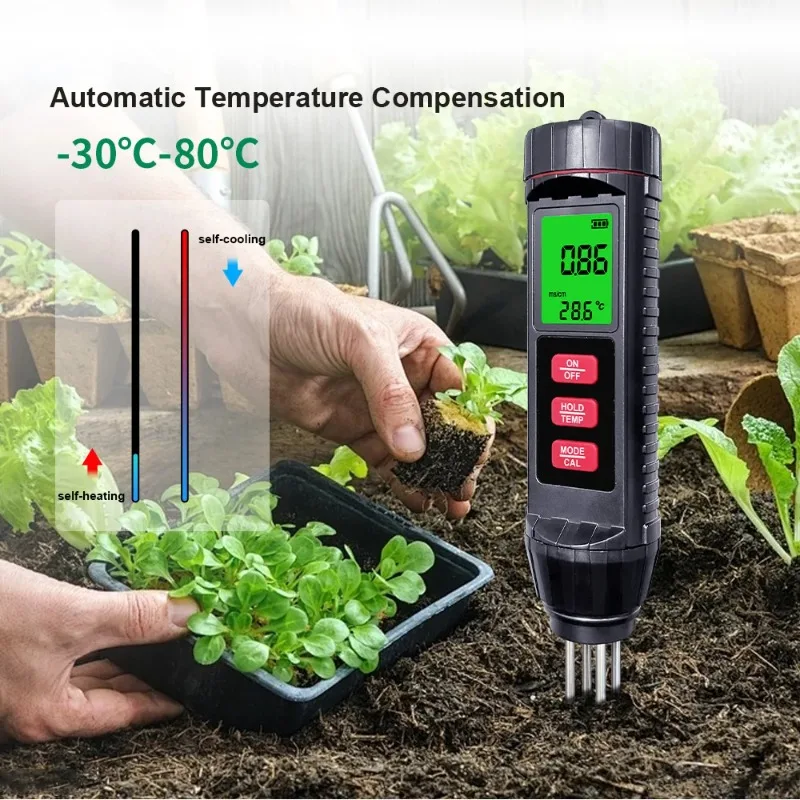 Customized Soil EC Meter  Temperature-Humidity-EC Sensor Smart  Quality Tester for Precision Agriculture