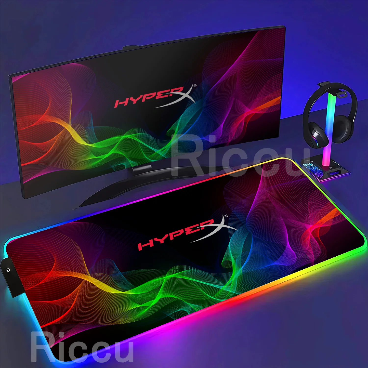 Gaming Keyboard Hyperx - Mouse Pad Grande HYPERX RGB para
