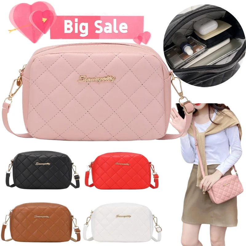 

Women Leather Small Crossbody Bag Designer Cell Phone Bag Lightweight Fashion Shoulder Camera Hand Bag Ladies Travel Purse