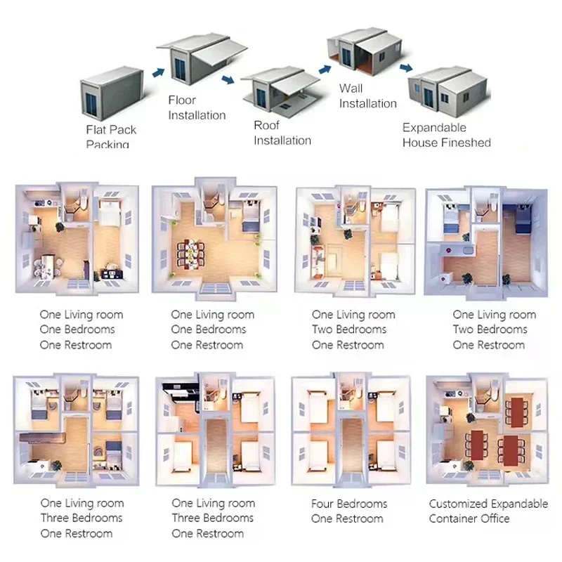 Back Yard House Customized Container House 40 Ft 20Ft Portable Tiny Home 2 3 Bedrooms Expandable Container House Homestay