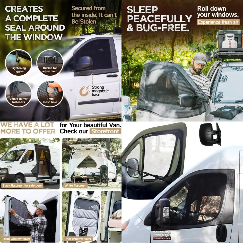 

Магнитные противомоскитные сетки на двери (пара), совместимые с Promaster, Vanlie Accessories & Essentials