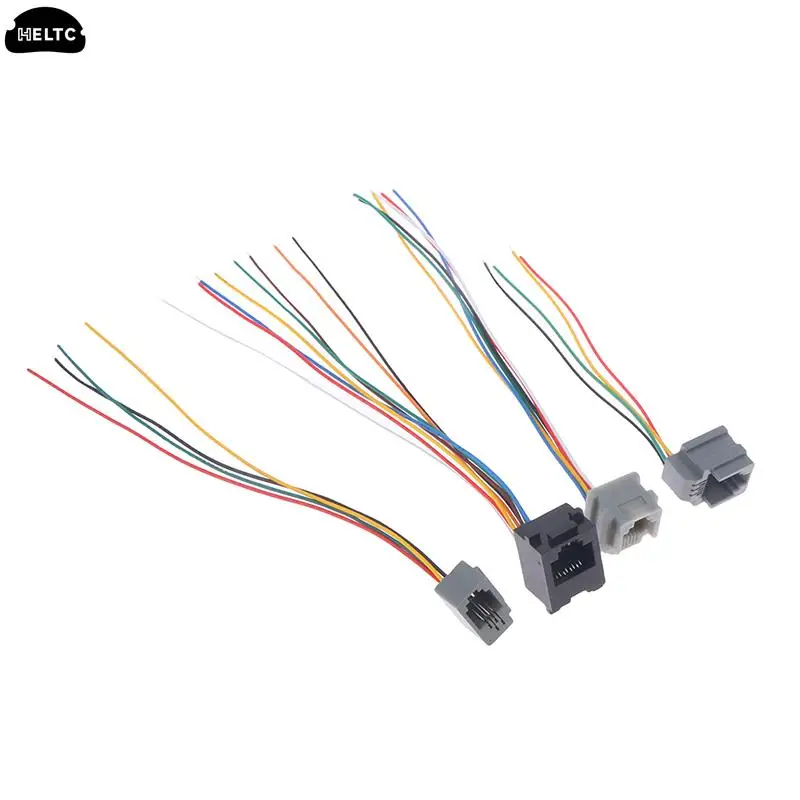 5PCS 616E 623k 616M 641D RJ11\\RJ12\\RJ45 Female Socket for Internet Phone With Cable 15cm