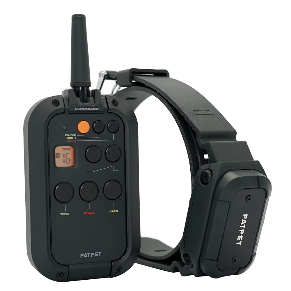 

PATPET Профессиональный шоковый ошейник для дрессировки собак, уличный дистанционный электрический тренировочный воротник для дальнего действия, электронный ошейник для охотничьей собаки IPX7 с коробкой