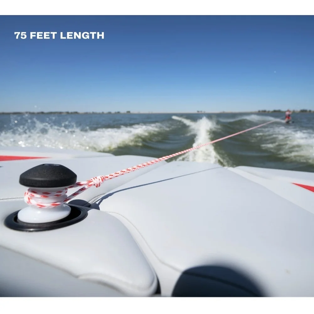 60ft 75ft Water Ski Rope with Handle for Wakeboarding For Tubing PVC Leash for Water Sports Tow Line Blue White Long Life