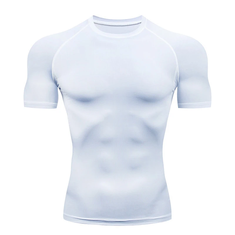 Camiseta de compresión para correr para hombre, camisetas deportivas de manga corta, sudadera de Fitness para gimnasio, chándal para correr, camisa atlética para hombre, Tops