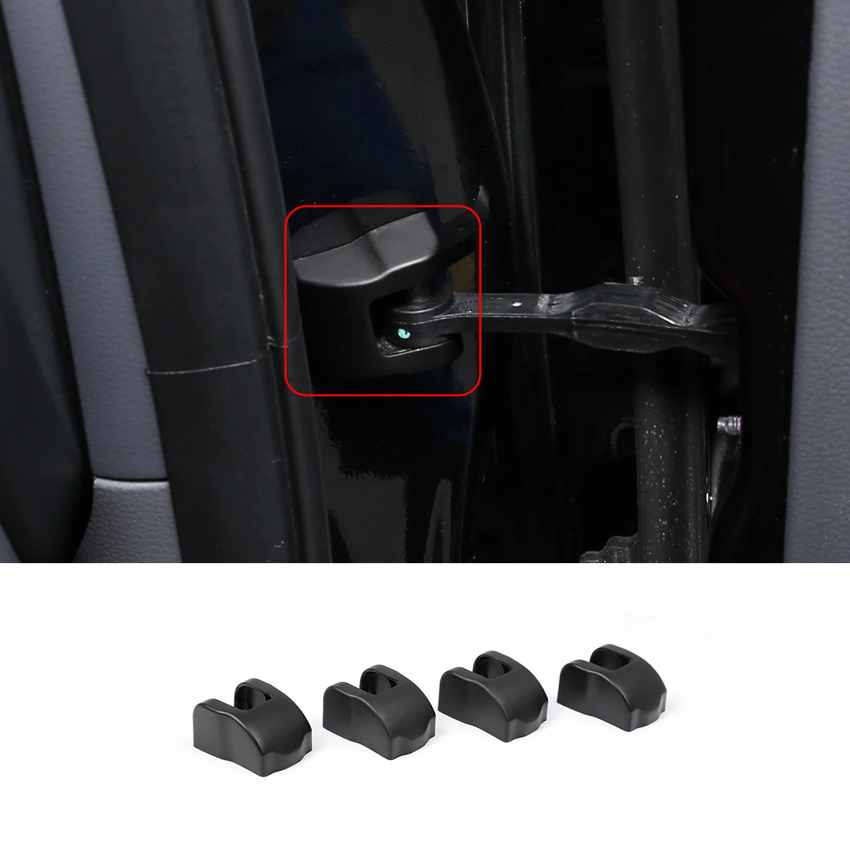 

for Ford Ranger Wildtrak 2015-2021 car styling ABS Black Car Door Stopper Buckle Cover Protector Sticker car Accessories