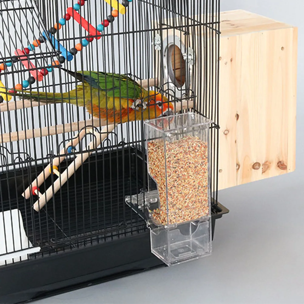 

Cage Mounted Pet Feeder Box Adjustable Plate Drinking Eating Bowl Eco Friendly Parrot Bird Feeding Case Small Animals Food Bowl