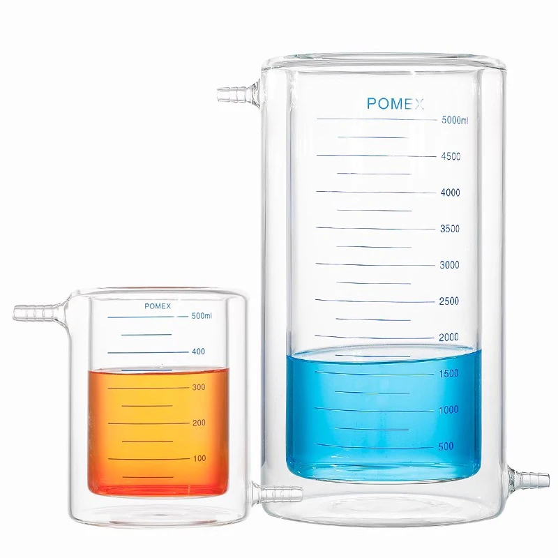 50/100/150/200/250/300/500/1000 Double Borosilicate Glass Beaker Laboratory Jacketed Beaker