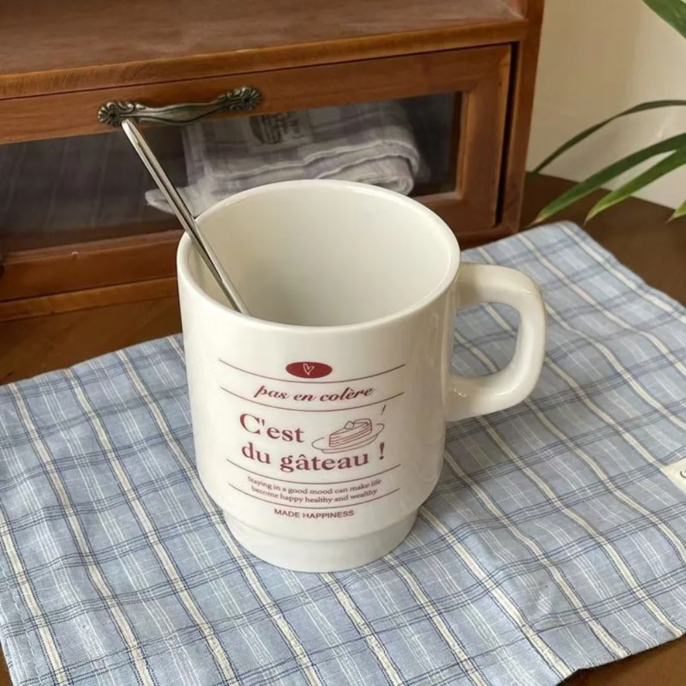 Round Breakfast Coffee Cup Creative Sweet White Glaze Dim Sum Dessert Water Mugs Home Breakfast Drinkware Couples Gifts