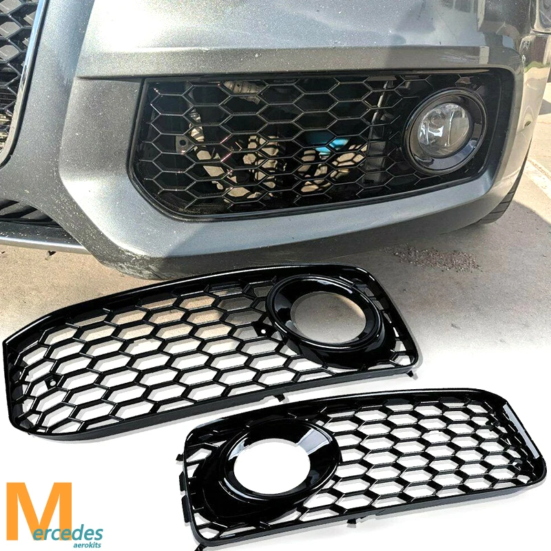 

Сотовая сетка противотуманных фар, крышка решетки для Audi A5 S-Line S5 B8 RS5 2008 2009 2010-2012 Audi A5, передняя решетка, автомобильные аксессуары