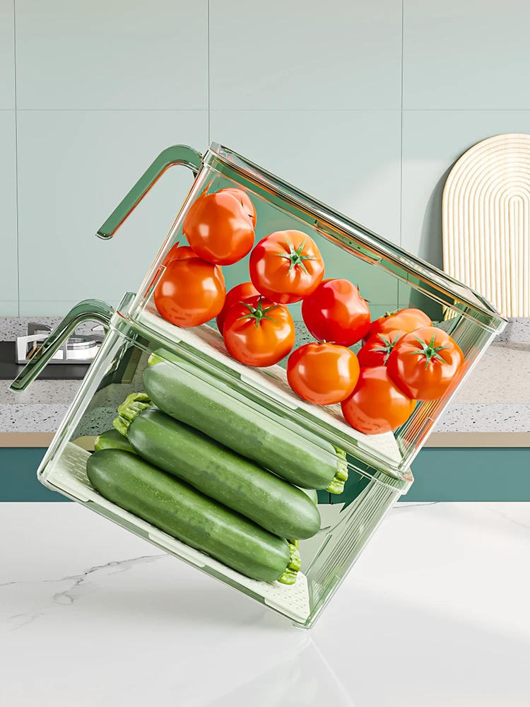 GIANXI Refrigerator Storage Box Food-grade Kitchen Special Storage Box Food Fruit And Vegetable Fresh-keeping Box