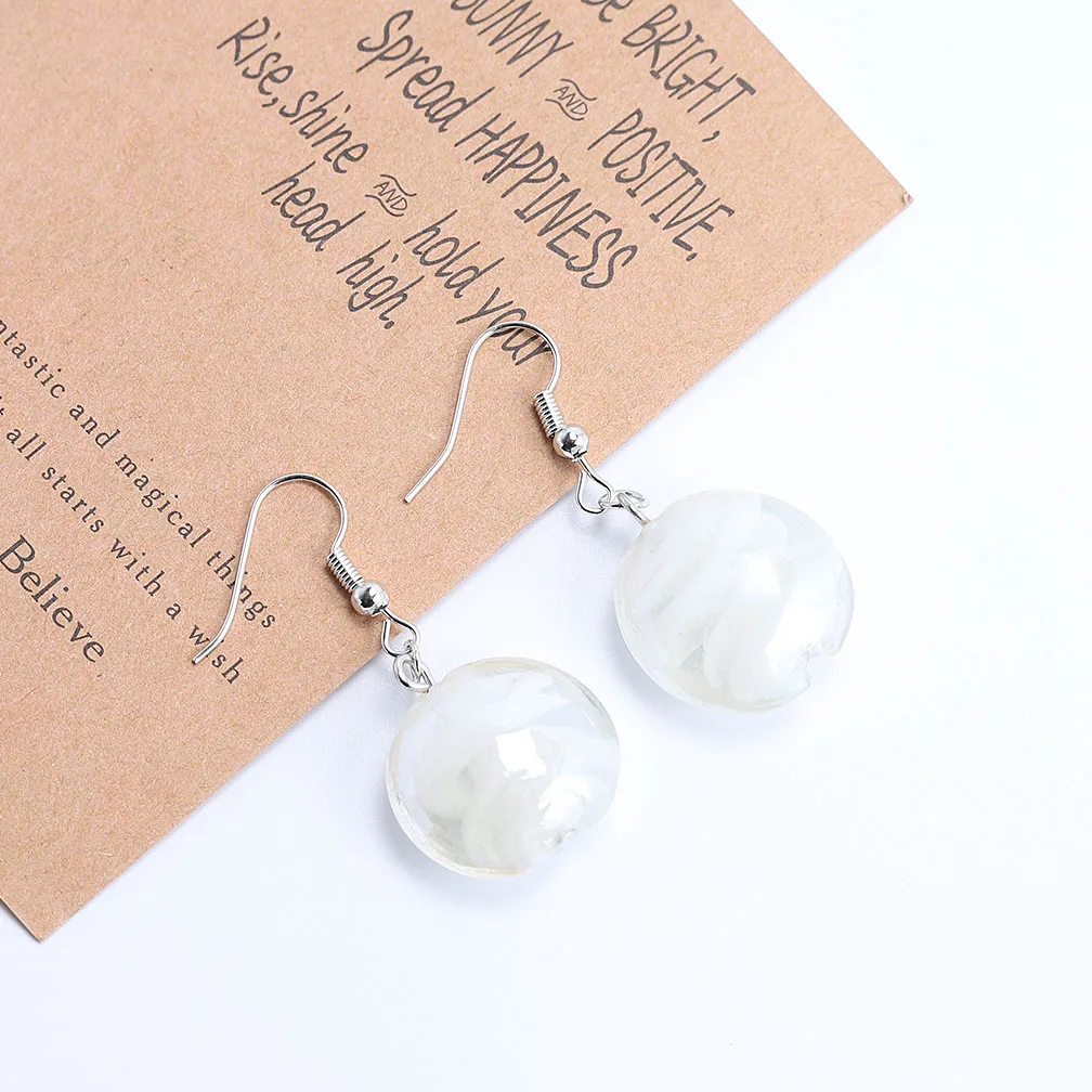 Qianbei promot Handmade Women\'s Romantic Elegant Classic Dangle Shell Murano Glass Earrings HOT